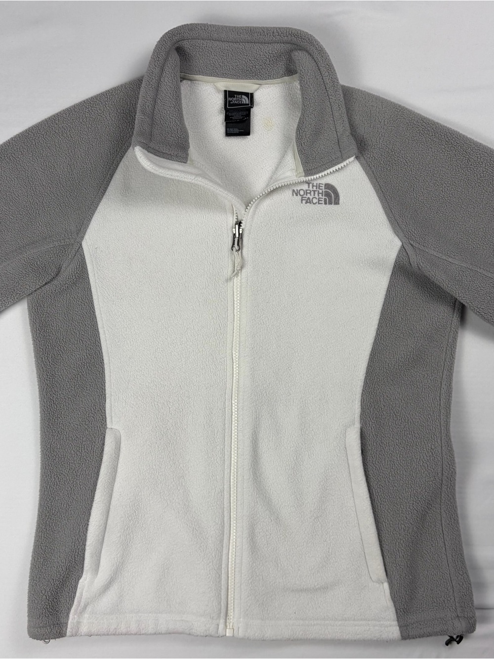The North Face Women's White & Gray Teddy Fleece Jacket